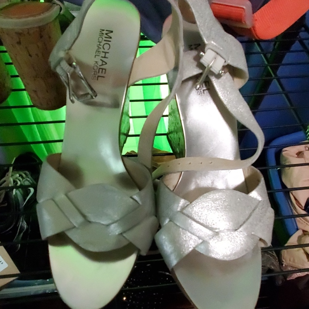 Michael Kors silver wedge